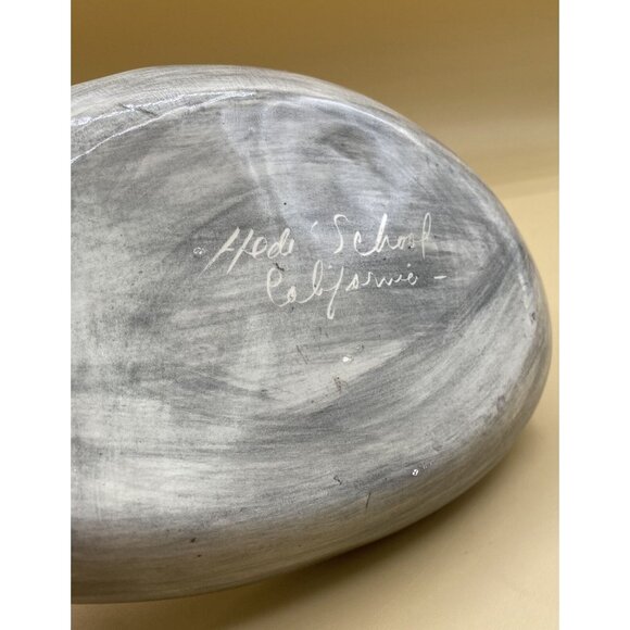 Hedi Schoop Vintage Rare Ashtray Red Aloe Flower Grey Base Signed READ - Picture 5 of 9